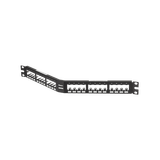 Panel de Parcheo Modular Mini-Com (Sin Conectores), Angulado, Totalmente Blindado, de 24 puertos, 1UR