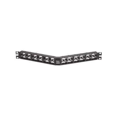 Panel de Parcheo Modular Mini-Com (Sin Conectores), Angulado, Sin Blindaje, Alta Densidad, de 48 puertos, 1UR