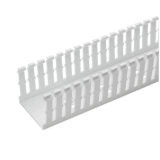 Canaleta Ranurada de PVC Sin Tapa, Tipo F, 57.2 mm de Ancho, 104.1 mm de Alto y 1.8 m de Largo, Color Blanco