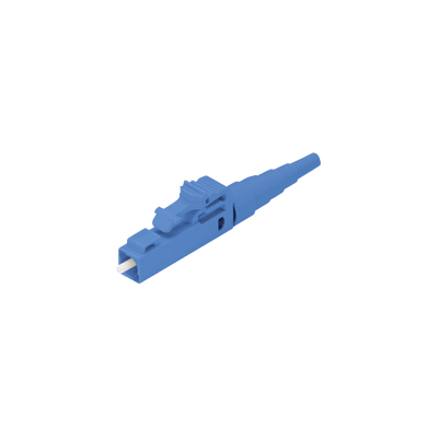 Conector de Fibra Óptica Monomodo OS2 9/125, LC Simplex, Pulido en Campo, Color Azul