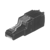 Plug RJ45 UTP, Instalación Recta, Terminación en Campo Certificable, Compatible con Cat5e, Cat6 y Cat6A, Color Negro