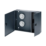 Caja de Conexión de Fibra Óptica, Para Montaje en Pared, Acepta 4 Placas Acopladoras FAP o FMP, Hasta 96 Fibras, Color Negro