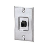 Placa de Pared Telefónica, Salida de 1 Puerto Keystone, Con Jack Cat5e Estilo TP, de Acero Inoxidable