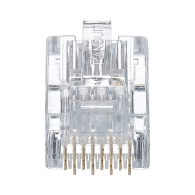 Plug RJ45 Cat5e, Para Cable UTP de Calibres 24-26 AWG, Chapado en Oro de 50 micras, Paquete de 50 piezas