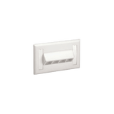 Placa de Pared Horizontal, Salida Para 4 Puertos Keystone, Con Espacios Para Etiquetas, Color Blanco Mate