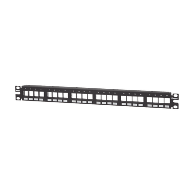 Panel de Parcheo Modular Keystone (Sin Conectores), Numerado y Espacio para Etiquetas, de 24 puertos, 1UR