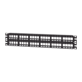 Panel de Parcheo Modular Keystone (Sin Conectores), Numerado y Espacio para Etiquetas, de 48 puertos, 2UR