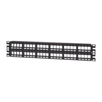 Panel de Parcheo Modular Keystone (Sin Conectores), Numerado y Espacio para Etiquetas, de 48 puertos, 2UR