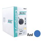 Bobina de Cable UTP 305 m. de Cobre, NetKey, Reelex, Azul, Categoría 6 (24 AWG), 1000Mbps, PVC (CM), de 4 pares