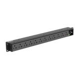 PDU Básico para Distribución de Energía, Enchufe de Entrada NEMA 5-20P, Con 12 Contactos NEMA 5-20R, Instalación Horizontal de 19in, 1UR, 20 Amp, 120 Vca