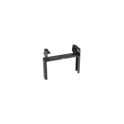 Rack de Distribución Aéreo de 2 Postes PanZone®, Rieles Roscados #12-24, de 6 UR, Color Negro
