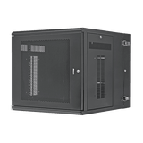 Gabinete PanZone de Montaje en Pared, de 19in, Puerta Perforada, 12 UR, 762mm de Profundidad, Color Negro