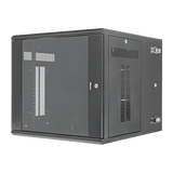 Gabinete PanZone de Montaje en Pared, de 19in, Puerta con Ventana de Seguridad, 12 UR, 762mm de Profundidad, Color Negro