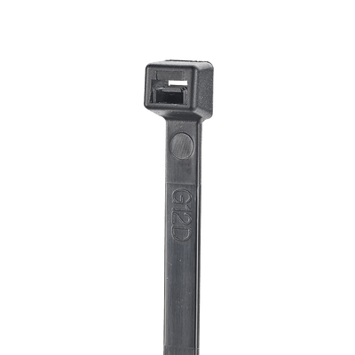 Cincho de Nylon 6.6 StrongHold™, 200mm largo x 2.5mm ancho, Color Negro, Exterior Resistente a Rayos UV, Paquete de 100pz