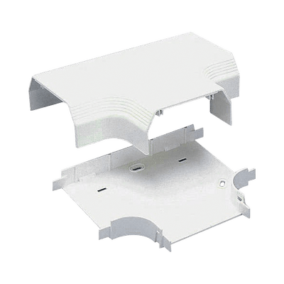 Accesorio en "T", para uso con canaleta T70, Material PVC Rígido, Color Blanco Mate