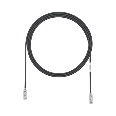 Cable de Parcheo TX6, UTP Cat6, Diámetro Reducido (28AWG), Color Negro, 10ft