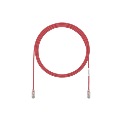Cable de Parcheo TX6, UTP Cat6, Diámetro Reducido (28AWG), Color Rojo, 10ft