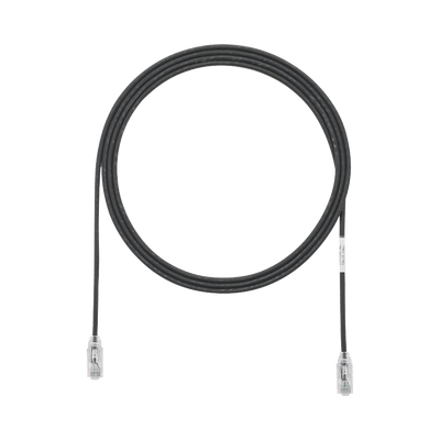 Cable de Parcheo TX6, UTP Cat6, Diámetro Reducido (28AWG), Color Negro, 5ft