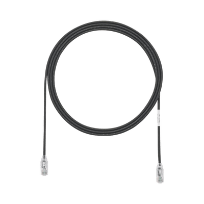 Cable de Parcheo TX6, UTP Cat6, Diámetro Reducido (28AWG), Color Negro, 7ft