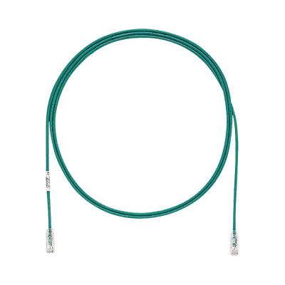 Cable de Parcheo TX6, UTP Cat6, Diámetro Reducido (28AWG), Color Verde, 7ft