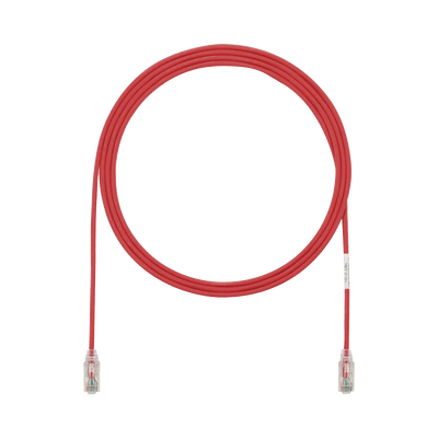 Cable de Parcheo TX6, UTP Cat6, Diámetro Reducido (28AWG), Color Rojo, 7ft