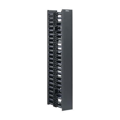 Organizador Vertical NetRunner, Doble (Frontal y Posterior), Para Rack Abierto de 45 Unidades, 4.9in de Ancho, Color Negro
