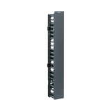 Organizador Vertical NetRunner, Sencillo (Solo Frontal), Para Rack Abierto de 45 Unidades, 4.9in de Ancho, Color Negro