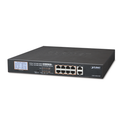 Switch No Adminsitrable PoE+ distancia 250 metros 8 puertos PoE Gigabit + 2 gigabit