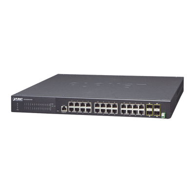 Switch Capa 3 Industrial de 24 puertos 10/100/1000T + 4 puertos 1000X SFP