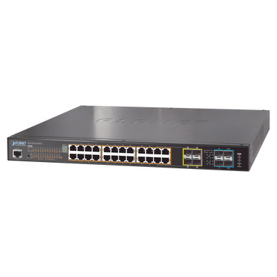 Switch administrable L2+ Stack de 24 puertos PoE+ 802.3at + 2 Puertos 10G SFP /440W