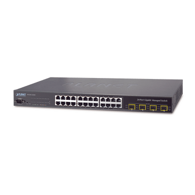 Switch Administrable L2+ de 24 puertos 10/100/1000T con 4 puertos combo TP/SFP Gigabit
