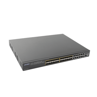 Switch Core Capa 3 de 24 Puertos SFP 1Gbps con 12 Puertos RJ-45 1Gbps Compartidos + 2 Slots de expansión