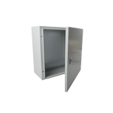 Gabinete de Acero IP66 Uso en Intemperie (400 x 400 x 200 mm) con Placa Trasera Interior de Metal y Compuerta Inferior Atornillable (Incluye Chapa y Llave T).