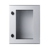 Gabinete de Poliéster IP65 Puerta Transparente, Uso en Intemperie (400 x 500 x 200 mm) con Placa Trasera Interior de Plástico (Incluye Chapa y Llave).