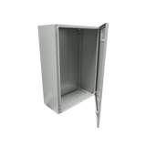 Gabinete de Acero IP66 Uso en Intemperie (400 x 600 x 200 mm) con Placa Trasera Interior Metálica y Compuerta Inferior Atornillable (Incluye Chapa y Llave).