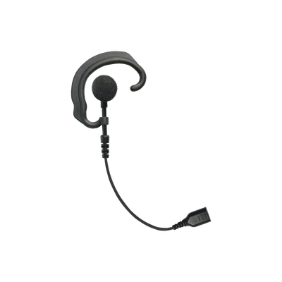 Auricular de gancho para el oído (RESPONDER) con cable de fibra trenzada y conector SNAP. Requiere micrófono de solapa de 1 o 2 hilos de la Serie SNAP.