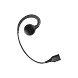 Auricular giratorio con gancho en forma de "G" con cable de fibra trenzada y conector SNAP. Requiere micrófono de solapa de 1 o 2 hilos de la Serie SNAP.