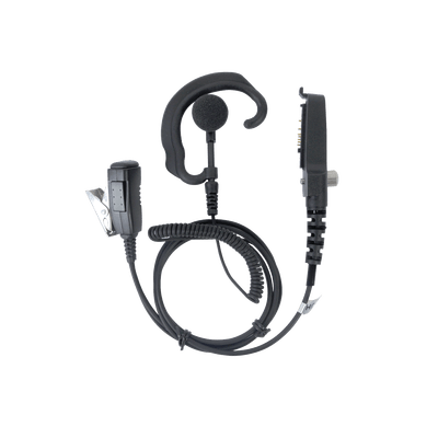 Micrófono de solapa y audífono ajustable al oído para KENWOOD Serie 80/ 90/ 140/ 180/ NX200/ 410. Compatible con VOX de la serie 180 y NX200.