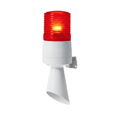 Luz LED con patrones de destello fijo y destellante con buzzer incorporado de alto volumen Máx. 95 dB color Rojo 24 VCD