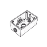 Caja Condulet FS de 1" (25.4 mm) con cuatro bocas a prueba de intemperie.