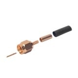 Conector SMA Macho de Anillo Plegable para Cables RG-174/U, 8216, Oro/ Oro/ Teflón.