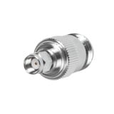 Adaptador en Línea, de Conector SMA Macho Inverso a N Hembra, Níquel/ Oro/ Teflón.