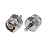 Adaptador de Bajo PIM, Interserie de Conector N Macho a QMA (Quick Mate) Hembra, Bronce Blanco/ Oro/ Teflón.