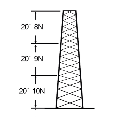 Torre especial Autosoportada Robusta de 18 m. Linea SSV HEAVY DUTY (Sec. 8 - 10)