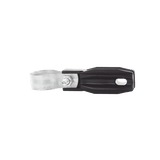 Aislador de paso o esquina con abrazadera incluida de 33-38mm para uso en tubería de malla ciclónica.