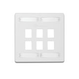 Placa de Pared Doble Modular 10G MAX de 6 Salidas, Color Blanco