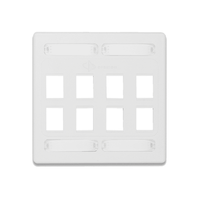 Placa de Pared Doble Modular 10G MAX de 8 Salidas, Color Blanco