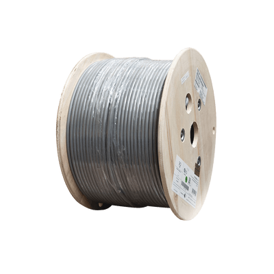 Bobina de Cable Blindado F/UTP de 4 Pares, Z-MAX, Cat6A, Soporte de Aplicaciones 10GBase-T, CM, Color Gris, 305m