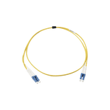 Jumper de Fibra Óptica Monomodo (OS2), XGLO, Riser, LC/UPC-LC/UPC Duplex, OFNR, Color Amarillo, 1 Metro