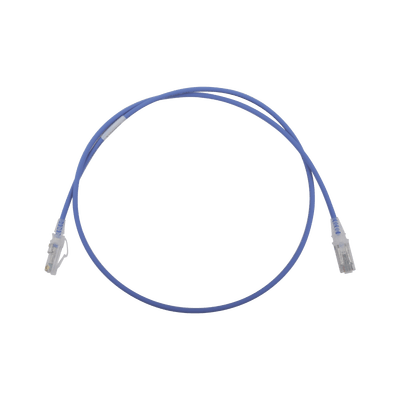 Patch Cord MC6 Modular Cat6 UTP, CM/LS0H, 3ft, Color Azul, Diámetro Reducido (28AWG)